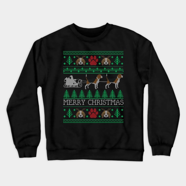 Christmas Beagle Dog Lovers Owners Beagle Ugly Christmas Sweater Crewneck Sweatshirt by mrsmitful01